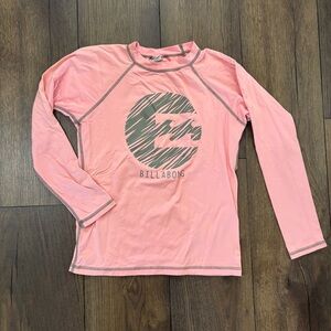 Billabong Long Sleeve Rash Guard, Pink, Youth Size Large